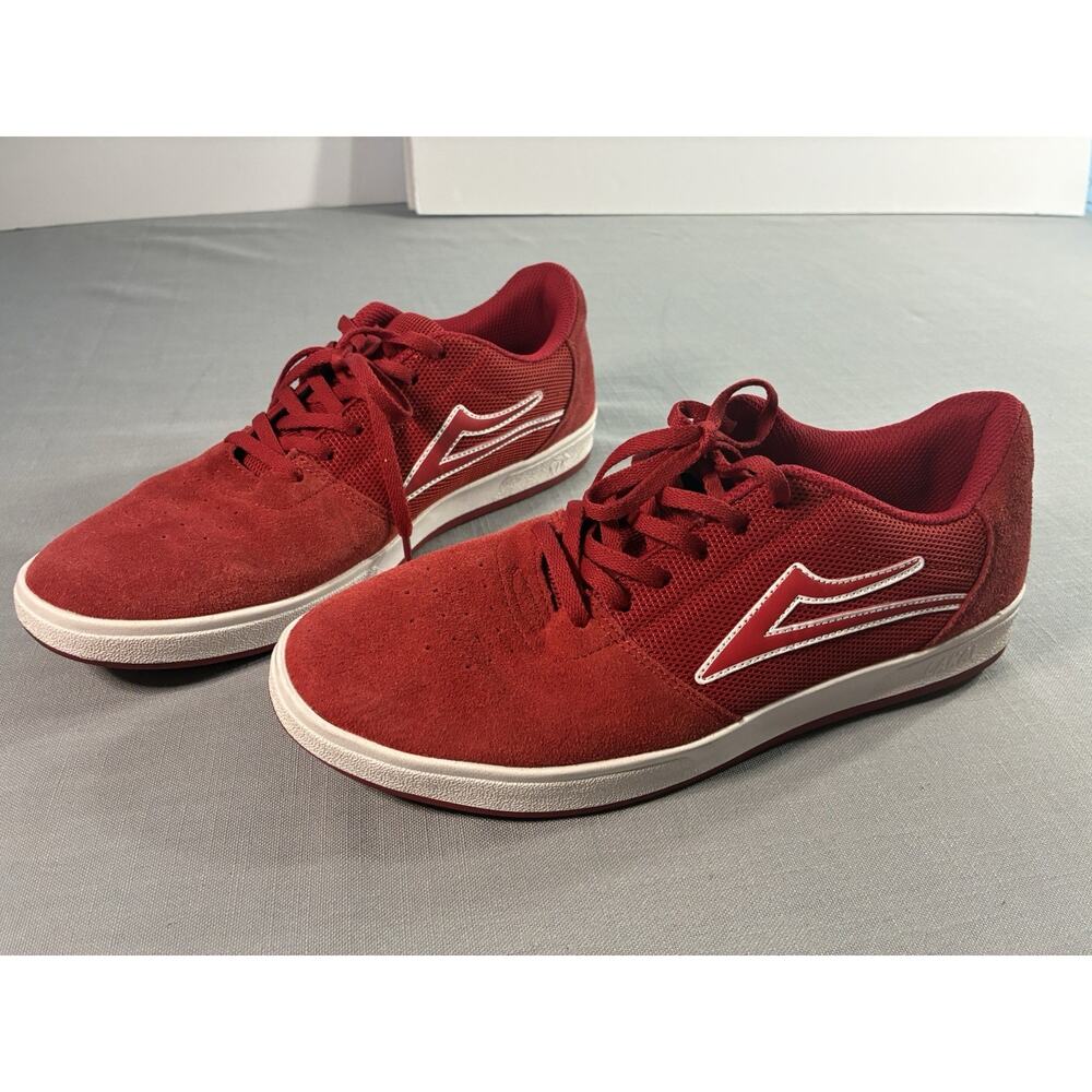Lakai Brighton Skate Shoes Men’s 9.5 Red Suede Low Top Sneakers